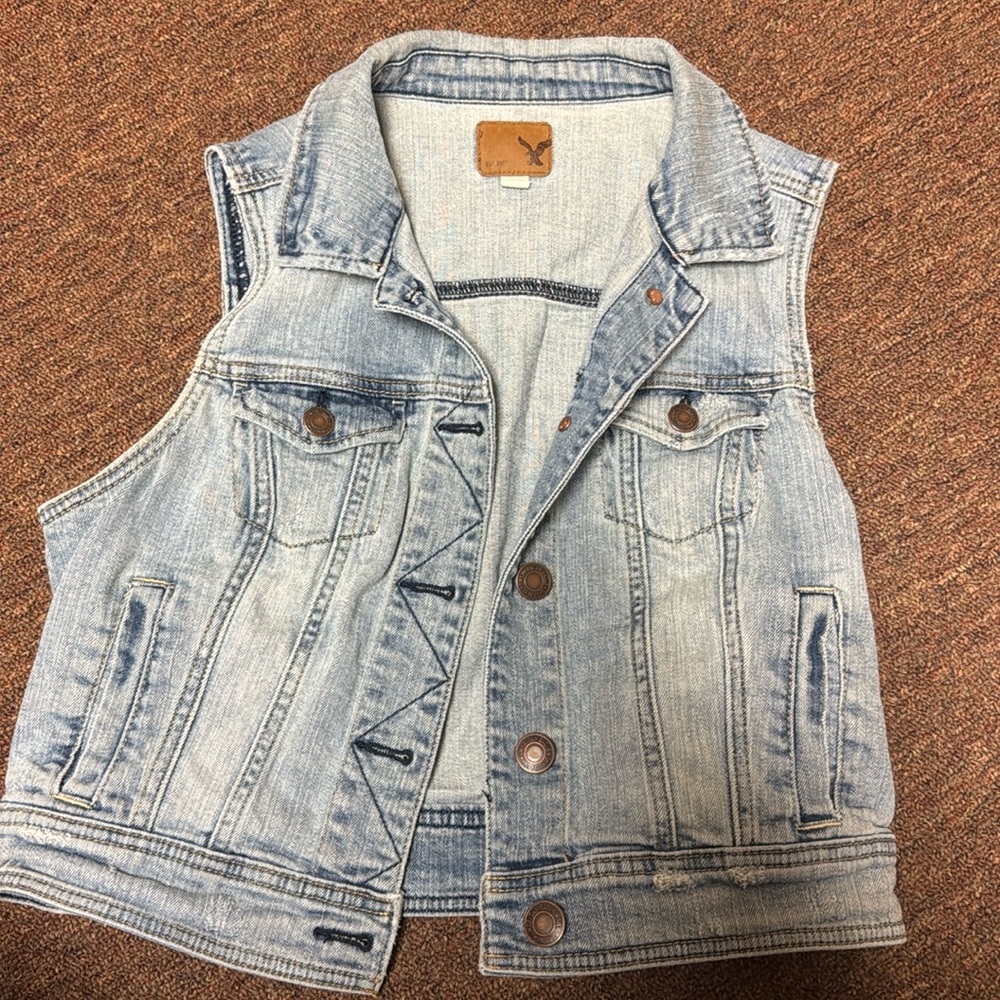 American Eagle jean jacket vest